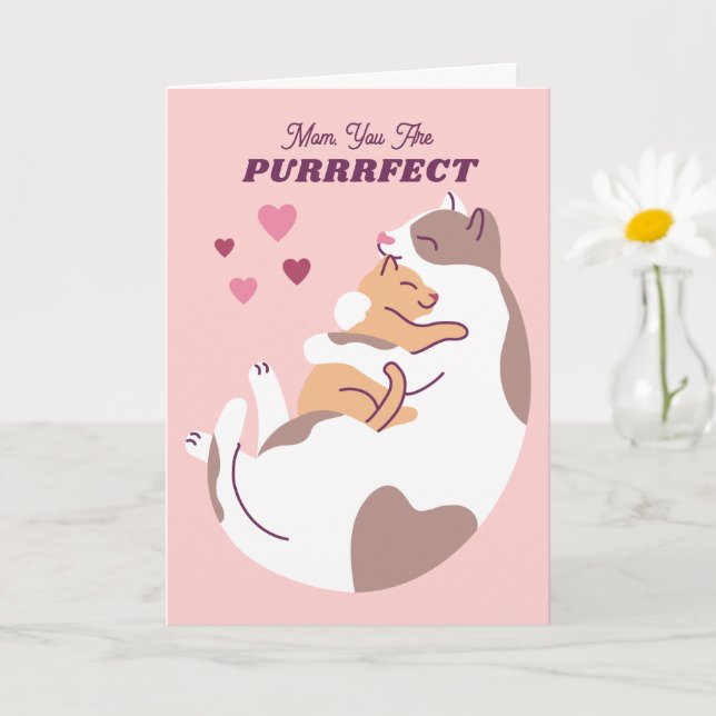 Cat & Kitten Mother's Day Card (Small Plant)
