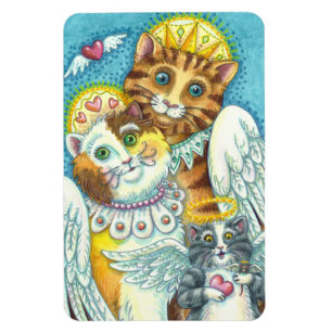 CAT, KITTEN & MOUSE ANGELS IN HEAVEN, HALO & WINGS MAGNET