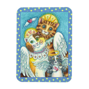 CAT, KITTEN & MOUSE ANGELS IN HEAVEN, HALO & WINGS MAGNET