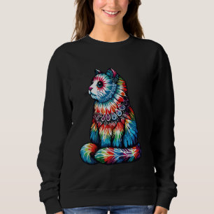 Cat Kitten Peace Sign Tie Dye For Boys And Girls Sweatshirt
