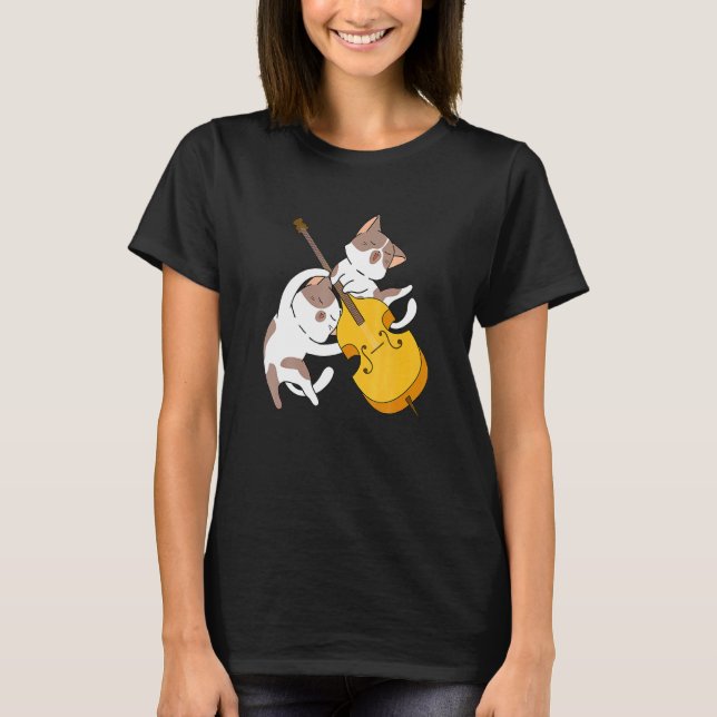 Cat Kitten Playing Cello Cat  Cello Player Cellist T-Shirt (Front)