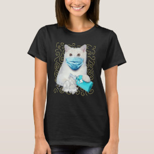 Cat Kitten This Time Wearing Mask And Washing Hand T-Shirt
