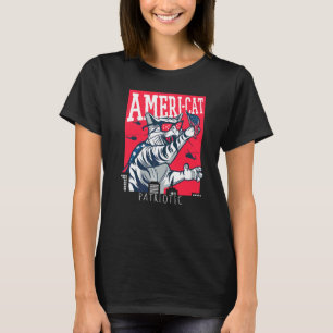Cat Kitten Usa 4th Of July Patriotic American Grap T-Shirt