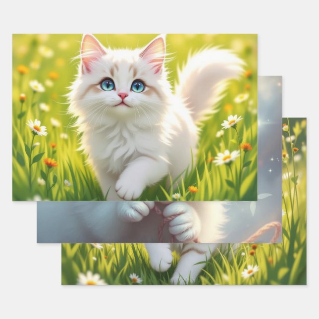 Cat / Kitten Wrapping Paper Sheet (Set)