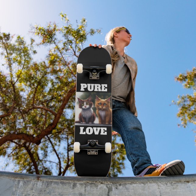  CAT KITTENS ART PURE LOVE SKATEBOARDS (Outdoor 1)