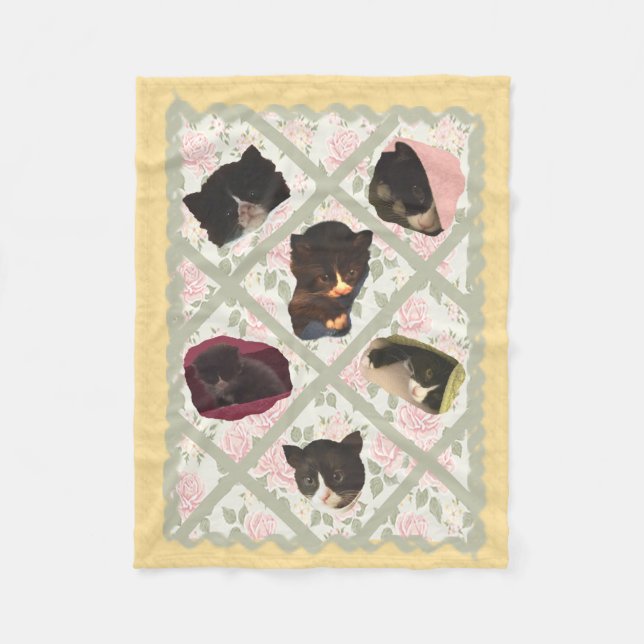 Cat, Kitty Cats Home Sweet Home Fleece Blanket (Front)
