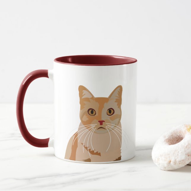 Cat Kitty Cute Cat  Mug (With Donut)