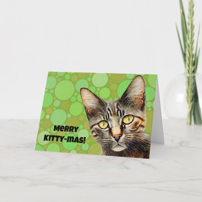 Cat Kitty Kitty-mas Christmas Cute Card (Front)