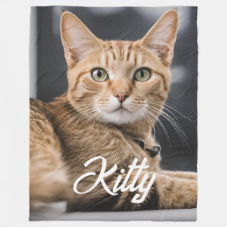 Cat Kitty Personalised Pet Photo Customised Gift Fleece Blanket