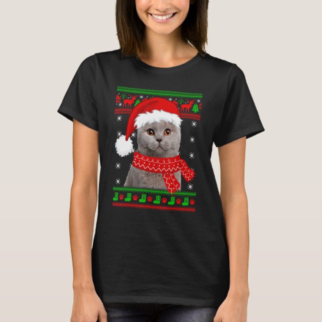 Cat Kitty Ugly Sweater Christmas Cat Lover Cat Dad (Front)