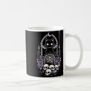Cat Kitty Vamre Skull y Cute Kawaii Goth Purple Coffee Mug