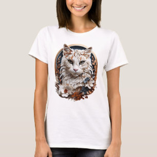cat,kitty with flower T-Shirt
