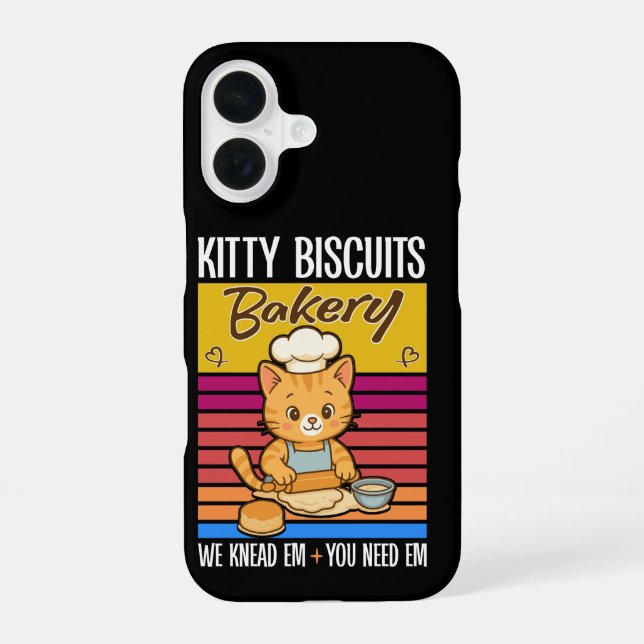 Cat Kneading Baker Kitty Biscuits We Knead Em You iPhone 16 Case (Back)