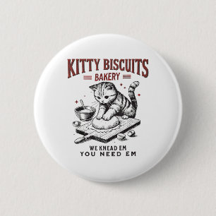 Cat Kneading Kitty Biscuits Bakery We Knead Em You 6 Cm Round Badge