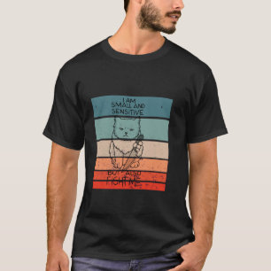 Cat knife small sensitive fight humour cute funny T-Shirt