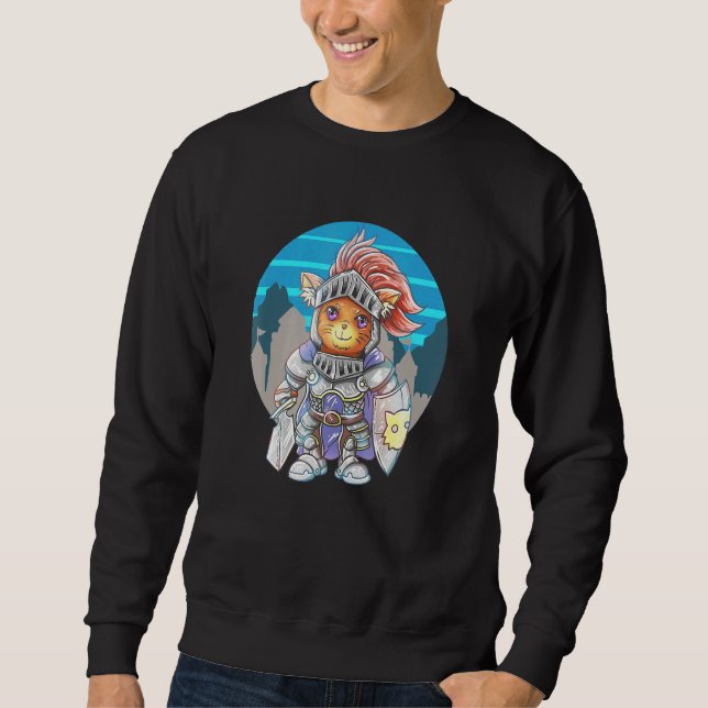 Cat Knight Cute A Cat Kitten Kitty Parody Sweatshirt (Front)