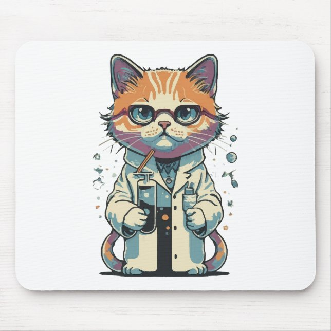 Cat Lab Focused Mouse Pad (Front)