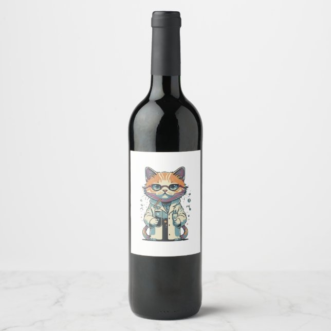 Cat Lab Focused Wine Label (Front)