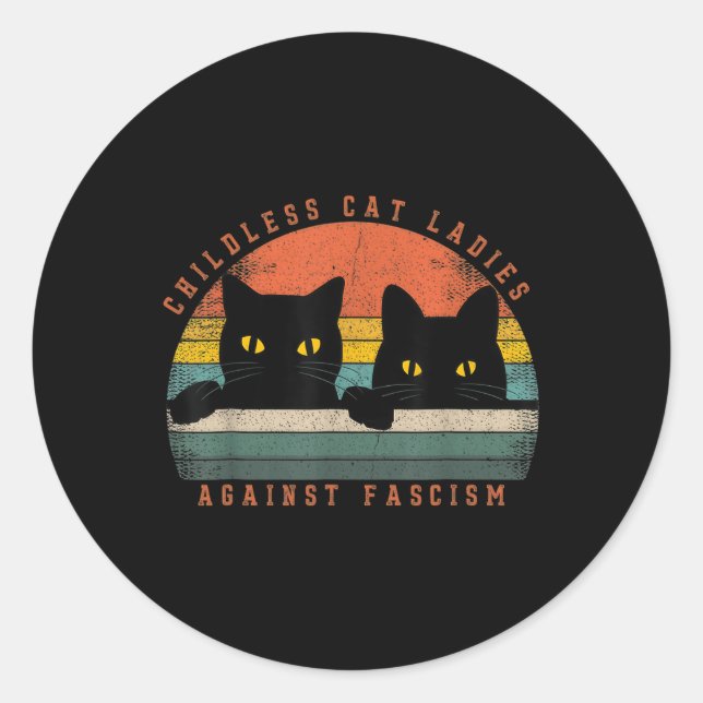 Cat Ladies 2  Classic Round Sticker (Front)