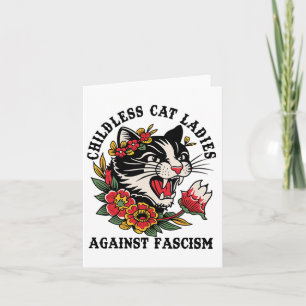 Cat Ladies Against Fascism Feminist Card
