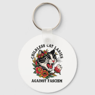 Cat Ladies Against Fascism Feminist Key Ring