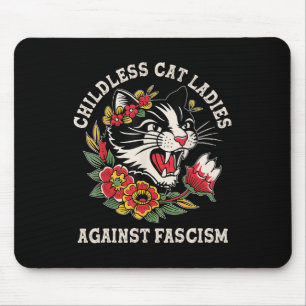 Cat Ladies Against Fascism Funny Cat Feminist 1 Mouse Pad