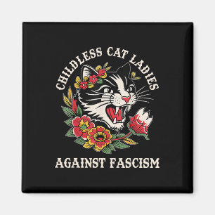 Cat Ladies Against Fascism Funny Cat Feminist 2 Magnet