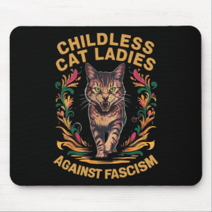 Cat Ladies Against Fascism Funny Cat Feminist Mouse Pad