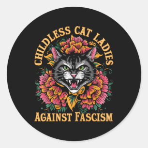Cat Ladies Against Fascism President Kamala Harris Classic Round Sticker