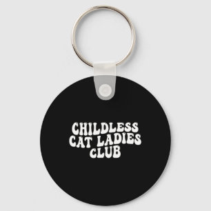 Cat Ladies Club Groovy Childless Cat Lady 2024 Key Ring