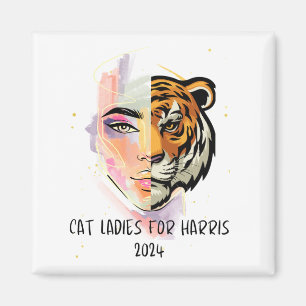 Cat Ladies for Harris 2024 Magnet