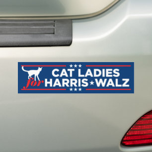 Cat Ladies for Harris Walz 2024 Bumper Sticker