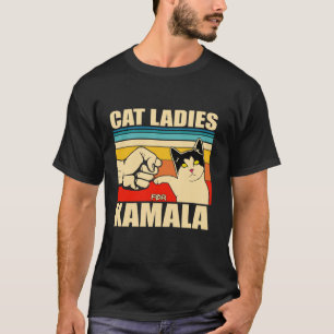 Cat Ladies for Kamala 2024 Funny Fist Bump Cat T S T-Shirt