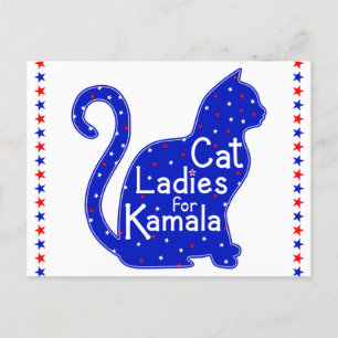 Cat Ladies for Kamala 2024 Presidential Election Postcard