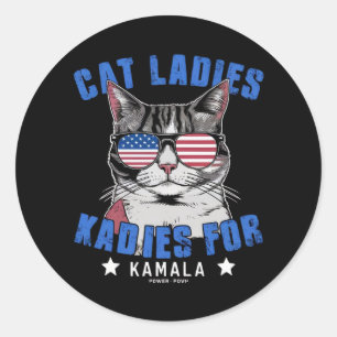 Cat Ladies For Kamala (2) Classic Round Sticker