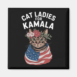 Cat Ladies For Kamala Cat Lady Harris Election Magnet