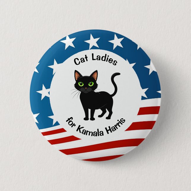 Cat Ladies for Kamala Design  6 Cm Round Badge (Front)