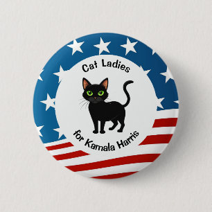 Cat Ladies for Kamala Design  6 Cm Round Badge
