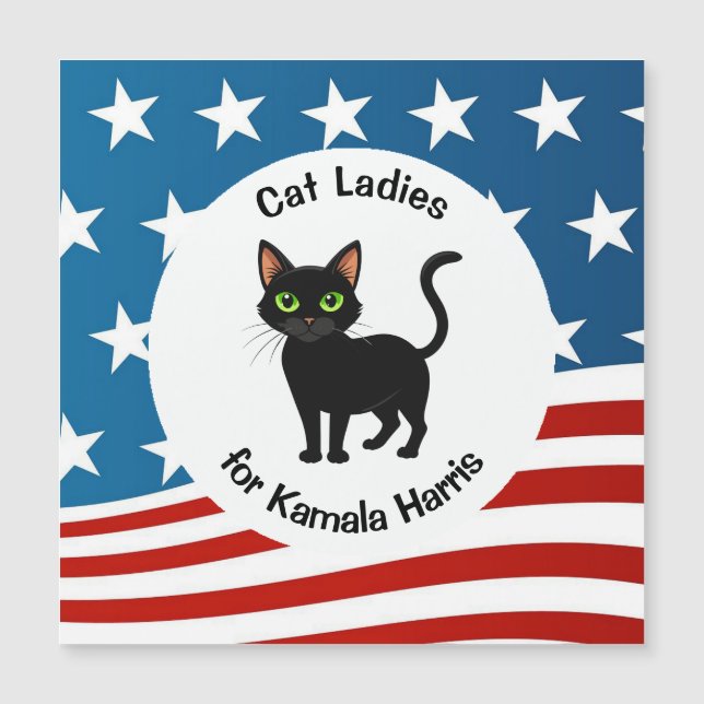 Cat Ladies for Kamala Design Magnetic Card (Front)