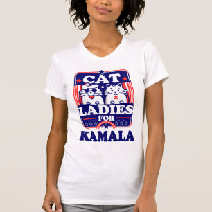 Cat Ladies for Kamala Fun Fierce Political Design T-Shirt