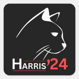 Cat Ladies for Kamala Funny Cat 2024 President Square Sticker