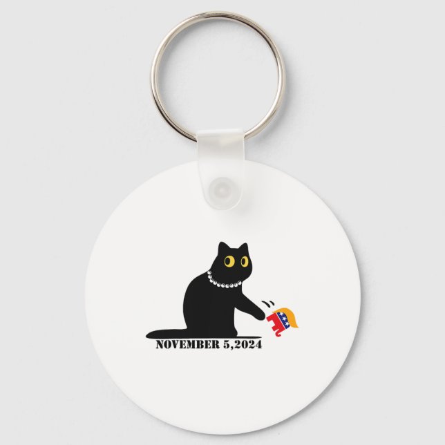 Cat Ladies For Kamala Harris 2024  Key Ring (Front)