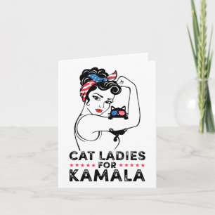 Cat Ladies For Kamala Harris For President 2024 El Card