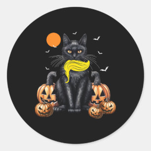 Cat Ladies For Kamala Harris Halloween Pumpkin Classic Round Sticker