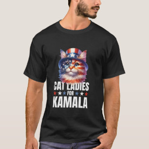 Cat Ladies for Kamala Harris President 2024 Funny T-Shirt