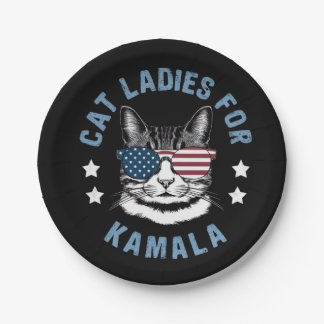 Cat Ladies For Kamala Paper Plate
