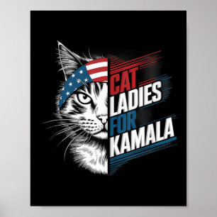 Cat Ladies For Kamala President Kamala Harris 2024 Poster