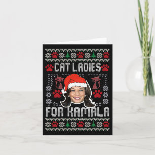 Cat Ladies For Kamala Santa Christmas Madam Presid Card