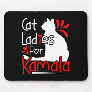 Cat Ladies For Kamala Silhouette Graphic  Mouse Pad