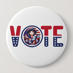 Cat Ladies for Kamala Vote 10 Cm Round Badge